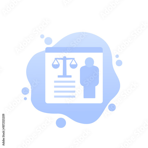 Paralegal, online legal help vector icon