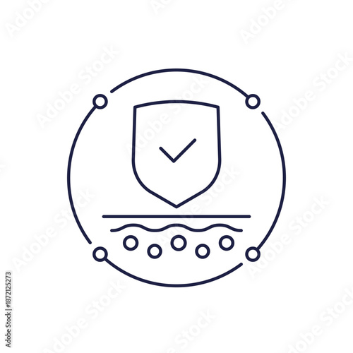 skin barrier icon in line design