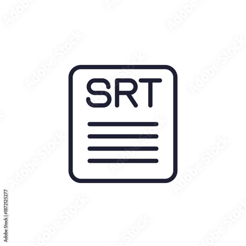 srt file icon, line pictogram