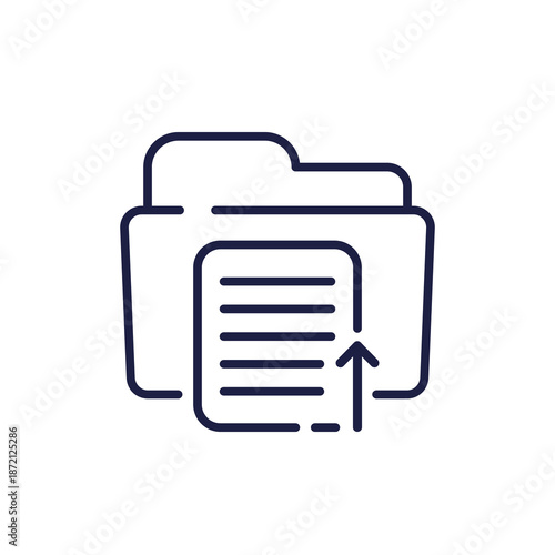 submission line icon with a document and folder