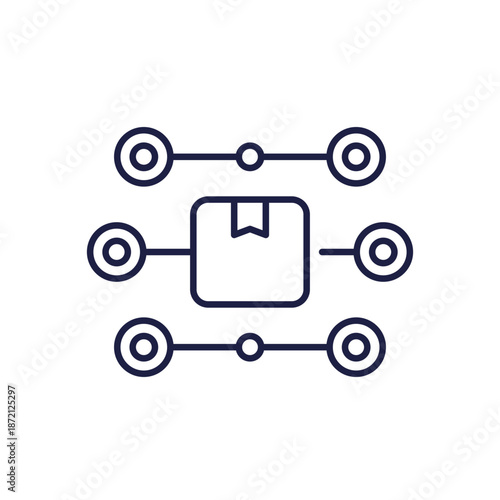 streamline production icon, parallel operations line vector
