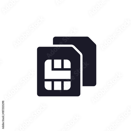 two SIM cards icon on white
