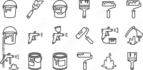 Holi day icon set colorful festival symbols and objects