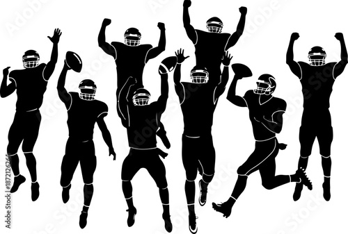 Dynamic American Football Players Action Vector Collection