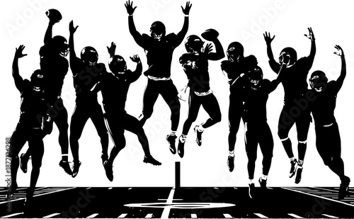 Dynamic American Football Players Action Vector Collection