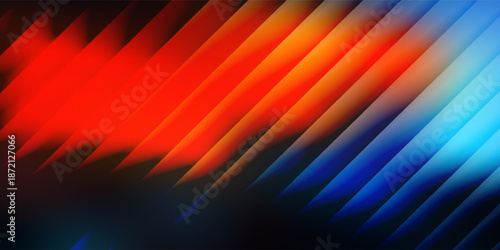 Amber and cyan light streaks on dark ribbed backdrop