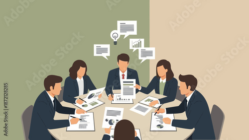 Business Meeting Team Collaboration Strategy Discussion Office