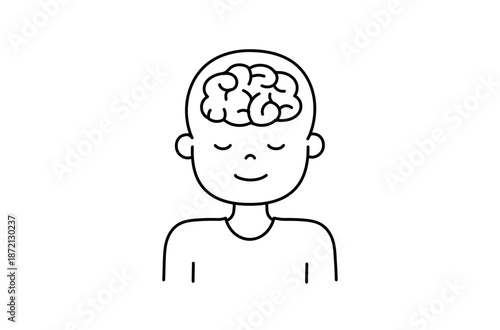 瞑想をする人の脳のイラスト