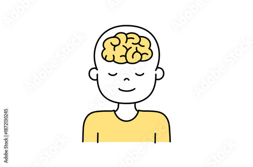 瞑想をする人の脳のイラスト