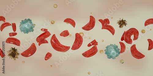 Photos Sickle Cell Disease, red blood cells become crescent-shaped