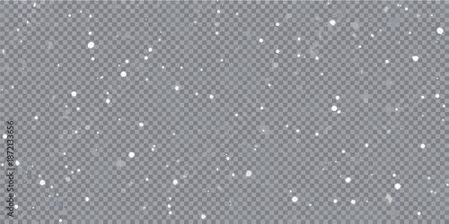 Falling snowflakes against a transparent grey background create a winter effect