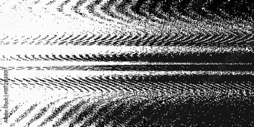 Abstract monochrome waves and lines create a visually striking black and white pattern