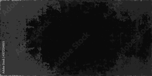 Dark abstract texture with a central black void and rough grainy edges