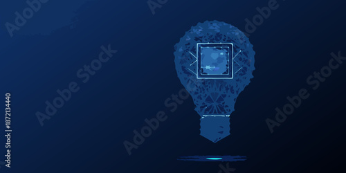 Digital lightbulb concept a glowing idea with a screen inside