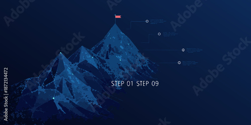 Reaching the summit a visual representation of a challenging journey