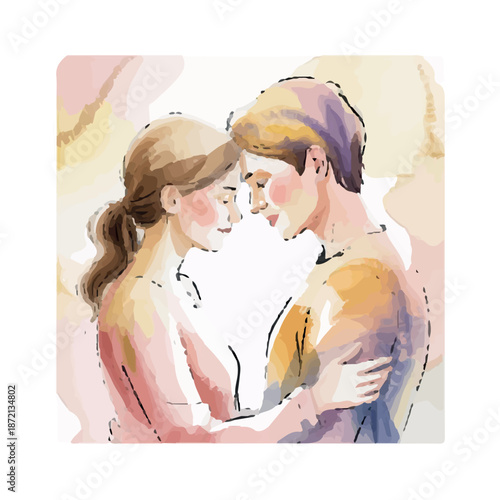 Loving family with child and dog in tender moment