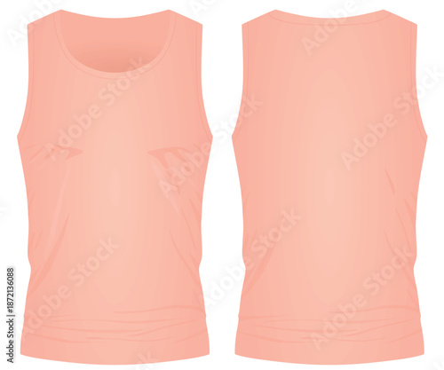 Pink sleeveless t shirt. vector illustration	
