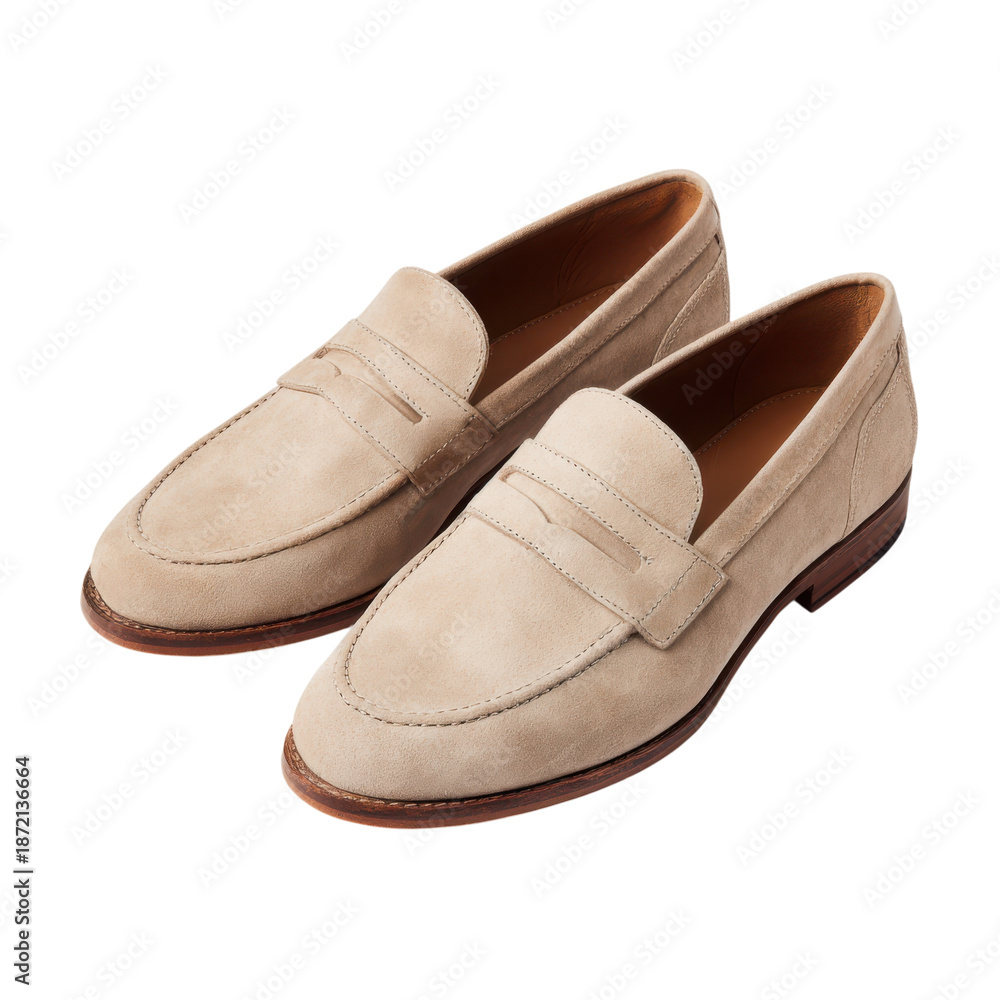 custom made wallpaper toronto digitalA pair of stylish beige suede loafers on a black background