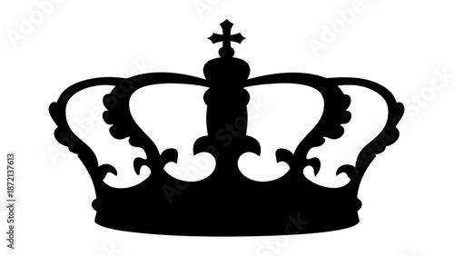 Elegant black crown silhouette with cross on top