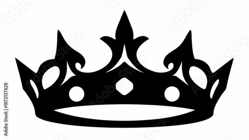 Elegant crown silhouette for royalty and luxury themes