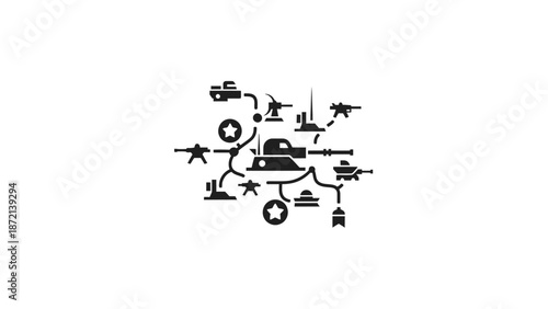 Drone technology and transportation network illustration.