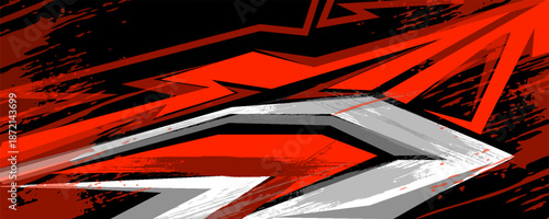 Car decal design vector. Graphic abstract stripe racing background kit designs for wrap vehicle, race car, rally, adventure and livery