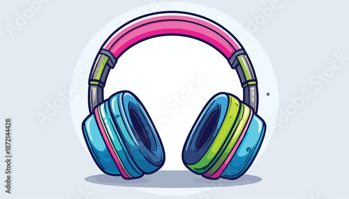 Colorful Cartoon Headphones for Music Listening and Audio Entertainment.