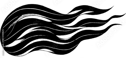 Abstract black and white organic flowing lines and curves design