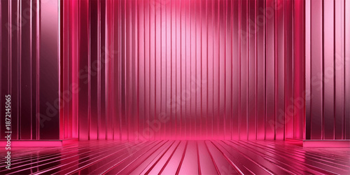 Abstract red background with lines featuring a purple silk curtain texture and a pink wave pattern for a theater stage backdrop design
