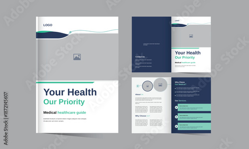 Medical hospital healthcare 4 page creative brochure template