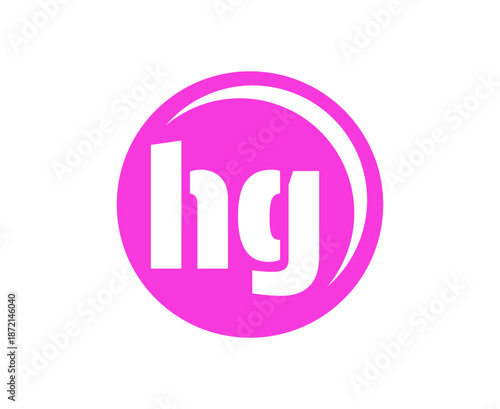 HG sport emblem or team logotype. Ball logo with a combination of Initial letter H and G for balls shop, sports company, training, club badge.