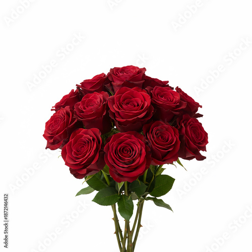 bouquet of red roses.