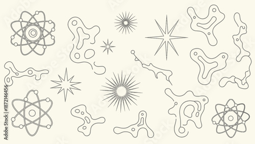 Abstract Shapes and Atomic Structures in Minimalist Design.