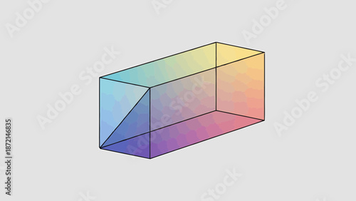 Rectangular Prism with Triangular Ends A Geometric Illustration.
