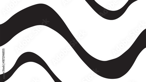 Black wavy lines on white background abstract design