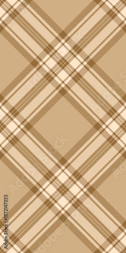 Brazil textile background plaid, irish pattern vector check. Fluffy tartan fabric seamless texture in orange and blanched almond colors.