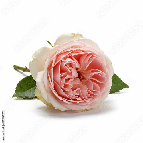 Pink rose new image white background.