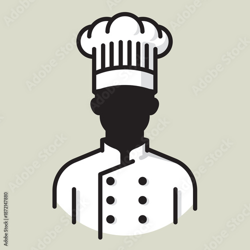 Professional Male Chef Wearing White Uniform in Restaurant Kitchen,Professional Chef Icon Cooking Food Restaurant Vector