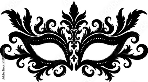 Intricate Baroque Masquerade Mask & Ornamental Filigree Art