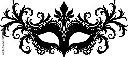 Intricate Baroque Masquerade Mask & Ornamental Filigree Art
