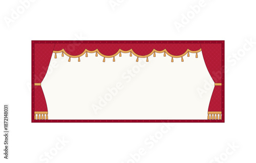 舞台フレーム_ワインレッド　横長