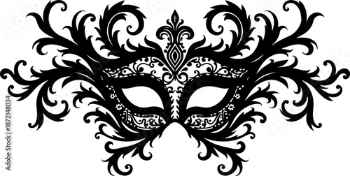 Intricate Baroque Masquerade Mask & Ornamental Filigree Art