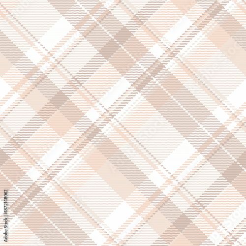 Elementary plaid check tartan, book texture vector fabric. Mother textile background seamless pattern in white and light colors.