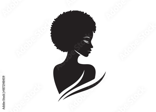 vector set of afro american woman logo head, black history month woman vector logo design, Black girl faces with stylish afro hairstyle, woman afro black face, African american woman hairstyle vector