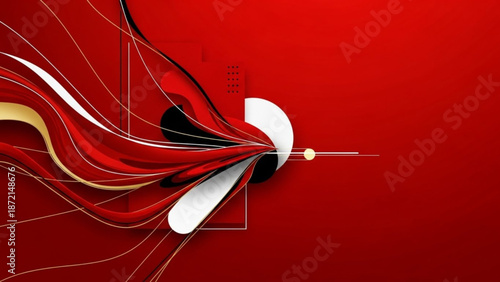 Abstract Red Flow for Lunar New Year Celebration Background