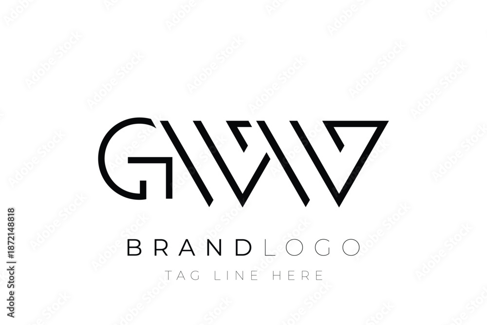 Fototapeta premium GWW abstract letter logo design. Modern Business Logo Design With Abstract Typography and Contemporary Style
