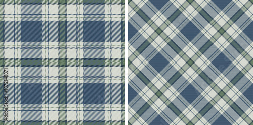 Pattern plaid texture of tartan vector fabric with a textile check background seamless. Set in winter colors. Everyday menswear fashion trends.