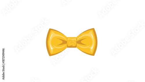 Simple yet elegant golden bow, a classic decorative element suitable for gifts, awards, or festive holiday designs.