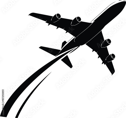 Airplane Flight Path Travel Illustration