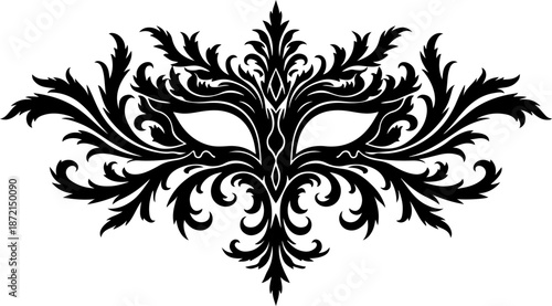 Elegant Venetian Masquerade Mask Ornamental Silhouette